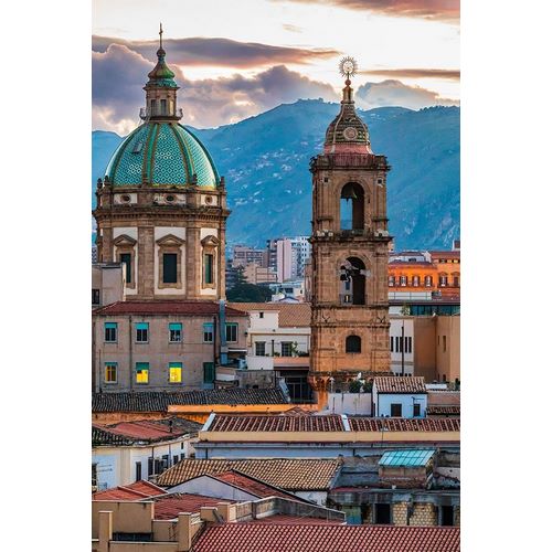 Palermo Province-Palermo The dome and bell tower of the baroque Chiesa del Gesu
